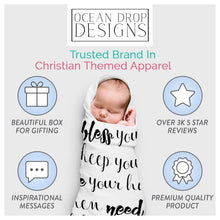 Load image into Gallery viewer, Ocean Drop Designs 100% Cotton Baby Blanket - Muslin Swaddle Blankets, Baby Swaddle, Newborn Swaddle, Receiving Blankets, Gender Neutral Baby Gift, Christian Baby Gifts, Baptism Gifts for Boys &amp; Girls