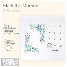 Load image into Gallery viewer, Ocean Drop Designs Baby Milestone Blanket - Baby Monthly Milestone - Baptism Gifts for Boys &amp; Girls - Gender Neutral Baby Gift - Christian Baby Gifts - Newborn Gifts - Baby Photography Props