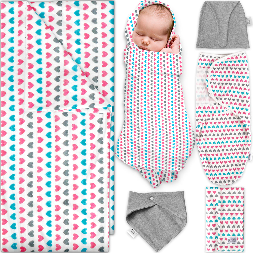 Ocean Drop 100% Cotton Baby Blankets Set - Baby Swaddle, Large Receiving Blanket 41