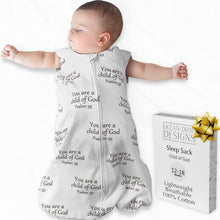 Load image into Gallery viewer, Ocean Drop 100% Cotton Baby Wearable Blanket Baby Sleep Sack - Child of God Quote Baptism Gifts for Girl &amp; Boy w/ Gift Box -Gender Reveal Gift, Christening,Godchild Baby Shower (12 - 18 Months)